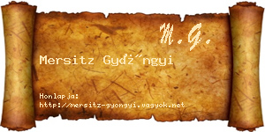 Mersitz Gyöngyi névjegykártya